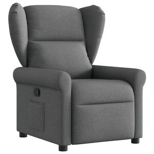 vidaXL Poltrona reclin&aacute;vel tecido cinzento-escuro