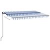 vidaXL Toldo retr&aacute;til manual com LED 450x300 cm azul e branco