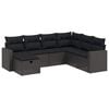 vidaXL 7 pcs conjunto de sof&aacute;s p/ jardim c/ almofad&otilde;es vime PE preto