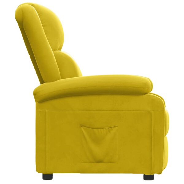 vidaXL Poltrona reclin&aacute;vel veludo amarelo