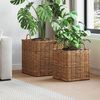 vidaXL Cesta de Plantas com armazenamento 2 pcs Castanho Rattan Lacak