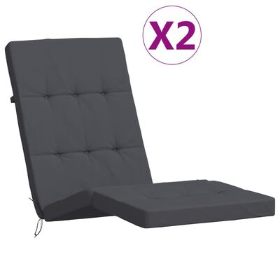 vidaXL Almofadões p/ cadeira de terraço 2 pcs tecido oxford antracite