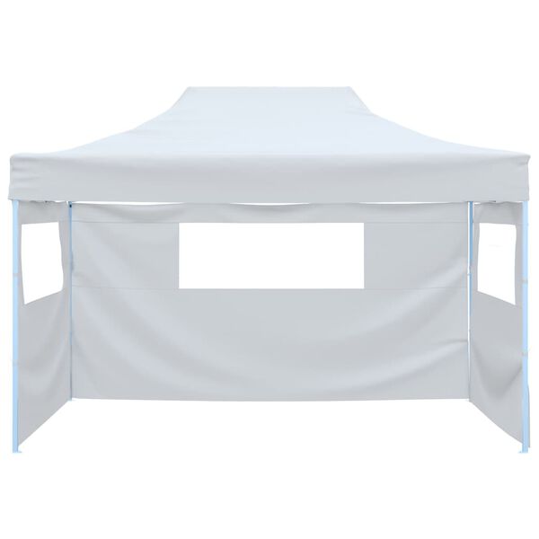 vidaXL Tenda para festas dobrável c\ 3 paredes laterais 291x413x315 cm branco