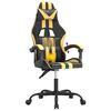 vidaXL Cadeira gaming girat&oacute;ria couro artificial preto e dourado