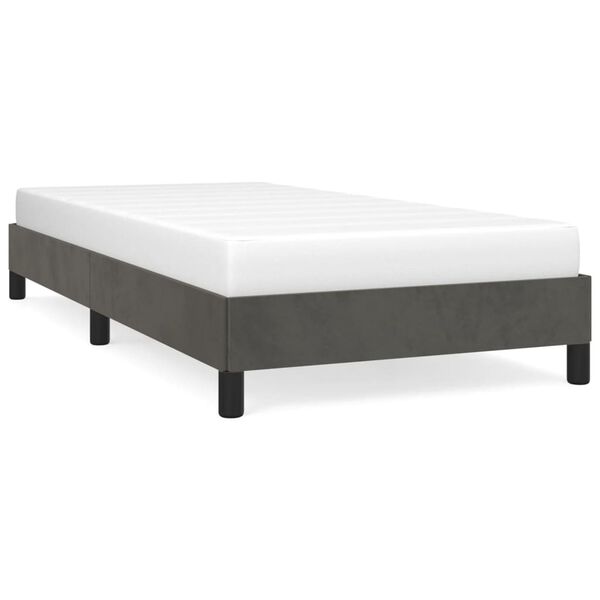 vidaXL Estrutura de cama sem colch&atilde;o 90x200 cm veludo cinzento-escuro