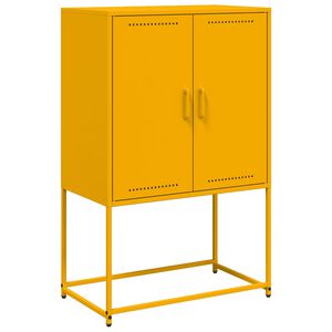 vidaXL Aparador alto 68,5x38,5x107 cm a&ccedil;o amarelo mostarda