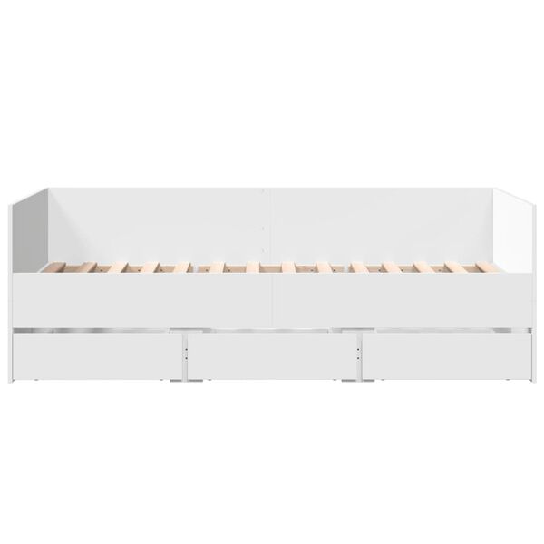 vidaXL Sof&aacute;-cama com gavetas sem colch&atilde;o 90x190 cm branco