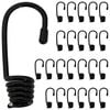 vidaXL Ganchos 24 unid. Preto 4 mm x 5 cm A&ccedil;o