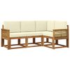 vidaXL Conjunto de Sof&aacute;s para Exterior 4 unid. Natural e Creme