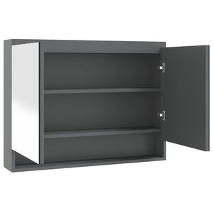vidaXL Arm&aacute;rio espelhado para casa de banho 80x15x60 cm MDF cinzento