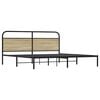 vidaXL Estrutura de cama sem colchão 180x200cm metal carvalho sonoma
