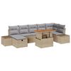 vidaXL Conjunto de Sof&aacute; de Jardim 8 unid. Bege vime PE