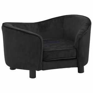 vidaXL Sof&aacute; para c&atilde;es 69x49x40 cm pel&uacute;cia preto