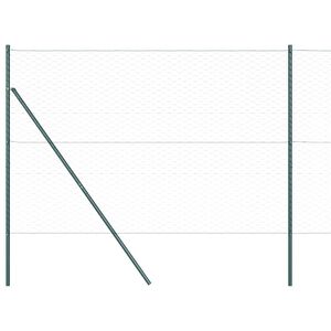vidaXL Fixa&ccedil;&atilde;o para cerca hexagonal no ch&atilde;o 100 x 1,5 m Verde Malha
