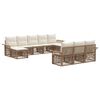 vidaXL Conjunto de Sof&aacute; de Jardim 10 pcs Bege vime PE