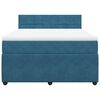 vidaXL Cama com molas/colch&atilde;o 160x200 cm veludo azul