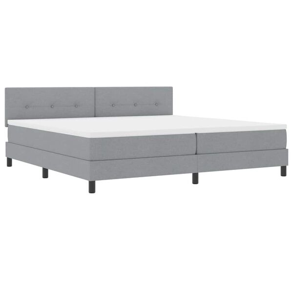 vidaXL Cama Box com colch&atilde;o Cinzento-claro 200 x 200 cm tecido