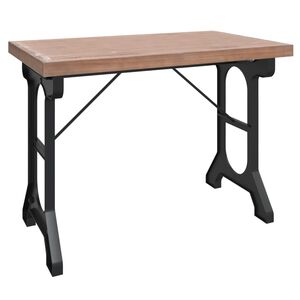 vidaXL Mesa de jantar 110x65x82 cm madeira de abeto maci&ccedil;a e ferro