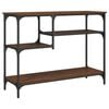 vidaXL Mesa consola c/ prateleiras 100x35x75 cm carvalho castanho