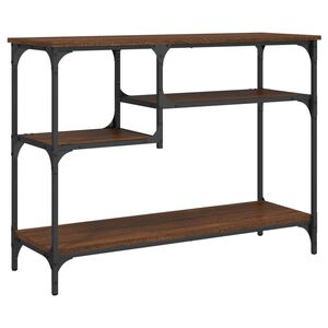 vidaXL Mesa consola c/ prateleiras 100x35x75 cm carvalho castanho