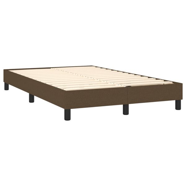 vidaXL Cama com molas/colch&atilde;o 120x200 cm tecido castanho-escuro