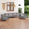 vidaXL 7 pcs conjunto lounge de jardim pinho maci&ccedil;o cinzento