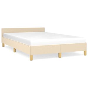 vidaXL Estrutura de cama sem colch&atilde;o 120x200 cm tecido cor creme
