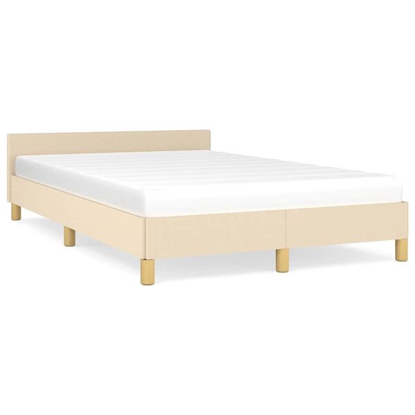 vidaXL Estrutura de cama sem colch&atilde;o 120x200 cm tecido cor creme