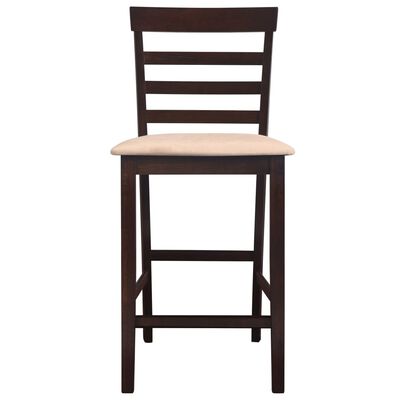 Conjunto mesa de bar de madeira e 4 cadeiras, castanho