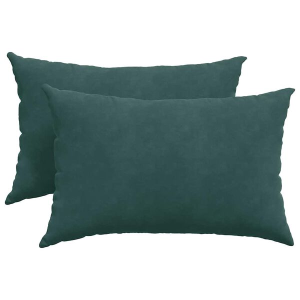 vidaXL Travesseiros de Sof&aacute; 2 pcs Verde-escuro 60 x 40 cm