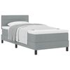 vidaXL Cama Box com colch&atilde;o Cinzento-claro 90 x 190 cm tecido