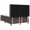 vidaXL Cama Box Spring LED Marrom Escuro 140 x 200 cm tecido