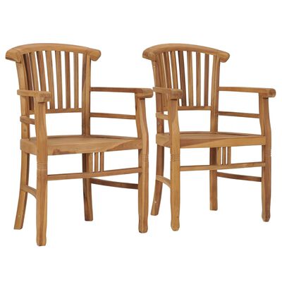 vidaXL Cadeiras de jardim 2 pcs madeira de teca maciça