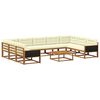 vidaXL Conjunto de Sof&aacute;s para Exterior 10 pcs Natural e Creme