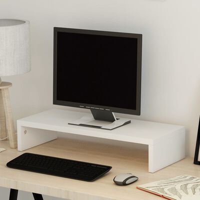 vidaXL Suporte para monitor em madeira compensada 60x23,5x12 cm branco
