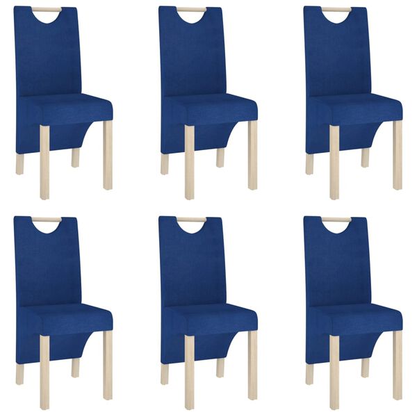 vidaXL Cadeiras de jantar 6 pcs tecido azul