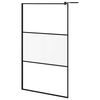 vidaXL Divis&oacute;ria de chuveiro 115x195 cm vidro opaco ESG preto