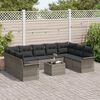 vidaXL Conjunto de Sof&aacute; de Jardim 10 pcs Preto vime PE