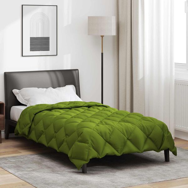 vidaXL Edredom de Inverno Verde 220 x 135 cm Microfibra
