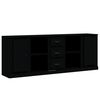 vidaXL Aparadores 3 pcs derivados de madeira preto