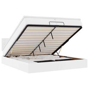 vidaXL Estrutura de cama otomana com colch&otilde;es 200x200cm branco puro