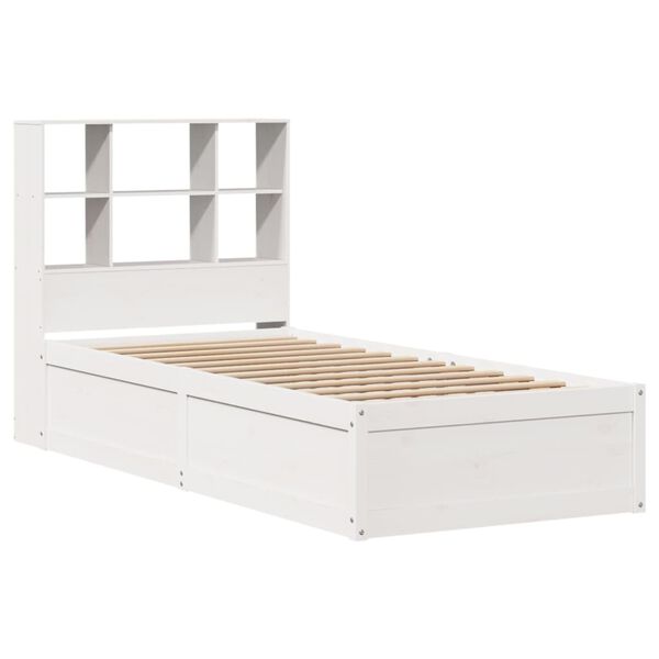 vidaXL Cama sem colch&atilde;o 90x190 cm madeira de pinho maci&ccedil;a branco