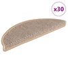 vidaXL Tapetes escada adesivos aspeto sisal 30pcs 56x17x3cm bege-claro