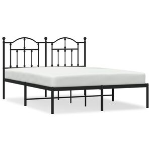 vidaXL Estrutura de cama com cabeceira 140x200 cm metal preto