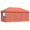 vidaXL Tenda p/ festas pop-up dobr&aacute;vel 4 paredes laterais terracotta