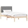 vidaXL Estrutura de Cama com Cabeceira Estofada Cinzento-claro