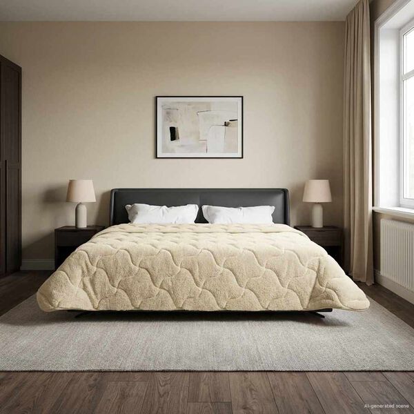 vidaXL Duvet de Ano Inteiro Colchonete Creme 220 x 240 cm