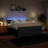 vidaXL Cama com molas/colch&atilde;o 180x200 cm tecido azul