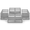 vidaXL 8 pcs conjunto lounge de jardim pinho maciço cinzento