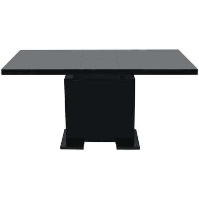 vidaXL Mesa de jantar extensível preto brilhante